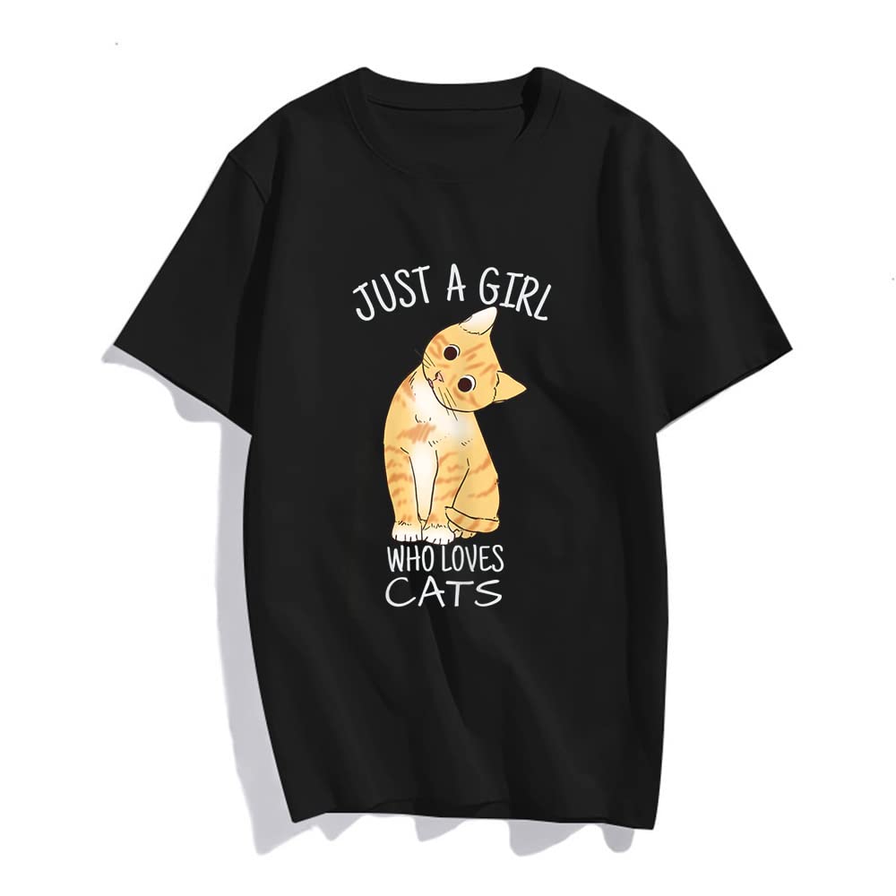 Just A Girl Who Loves Cats Tshirt Cute Cat Lover T-Shirt