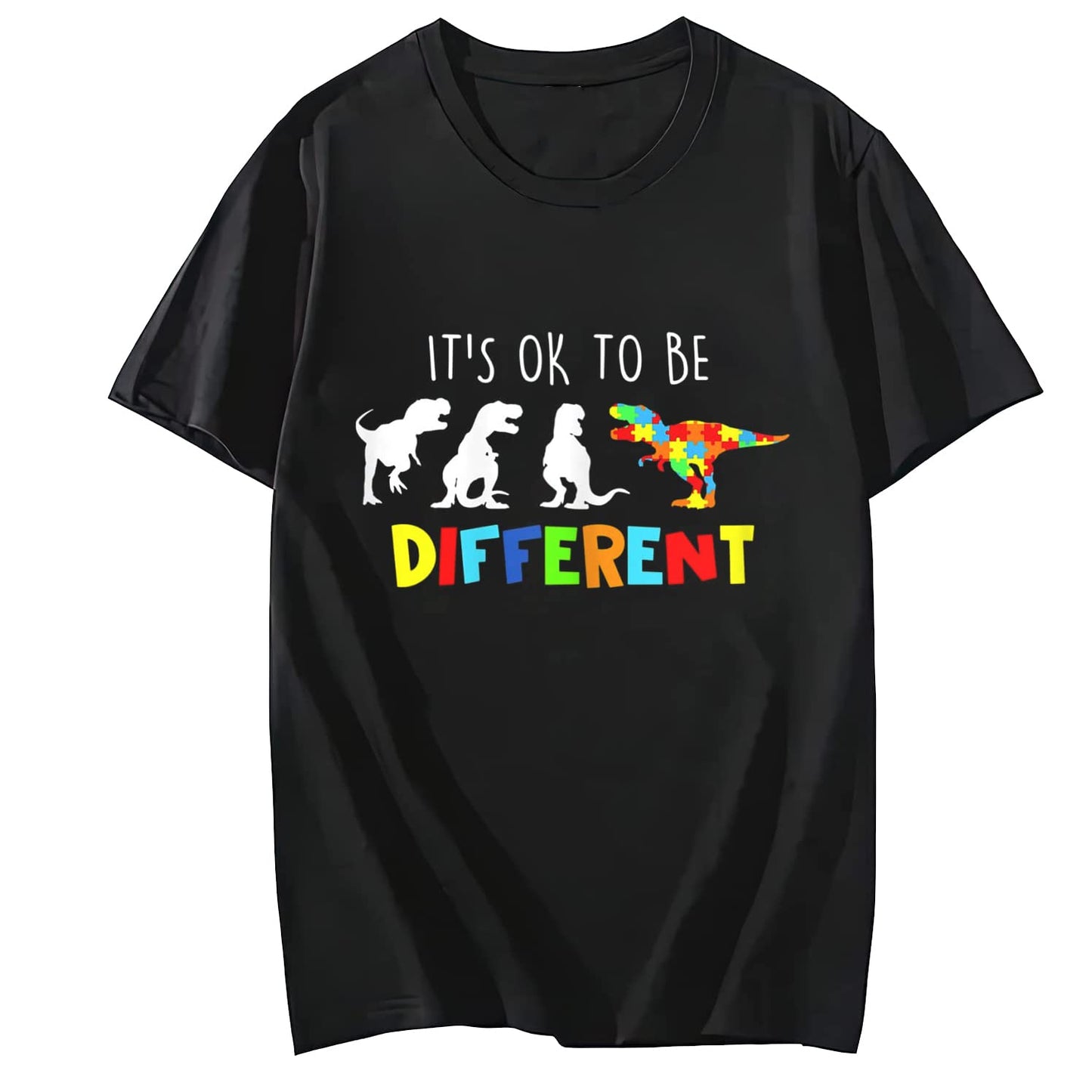 Puzzle Shirt for Women and Men Embrace Differences Dinosaur Autism Awareness T-Shirt