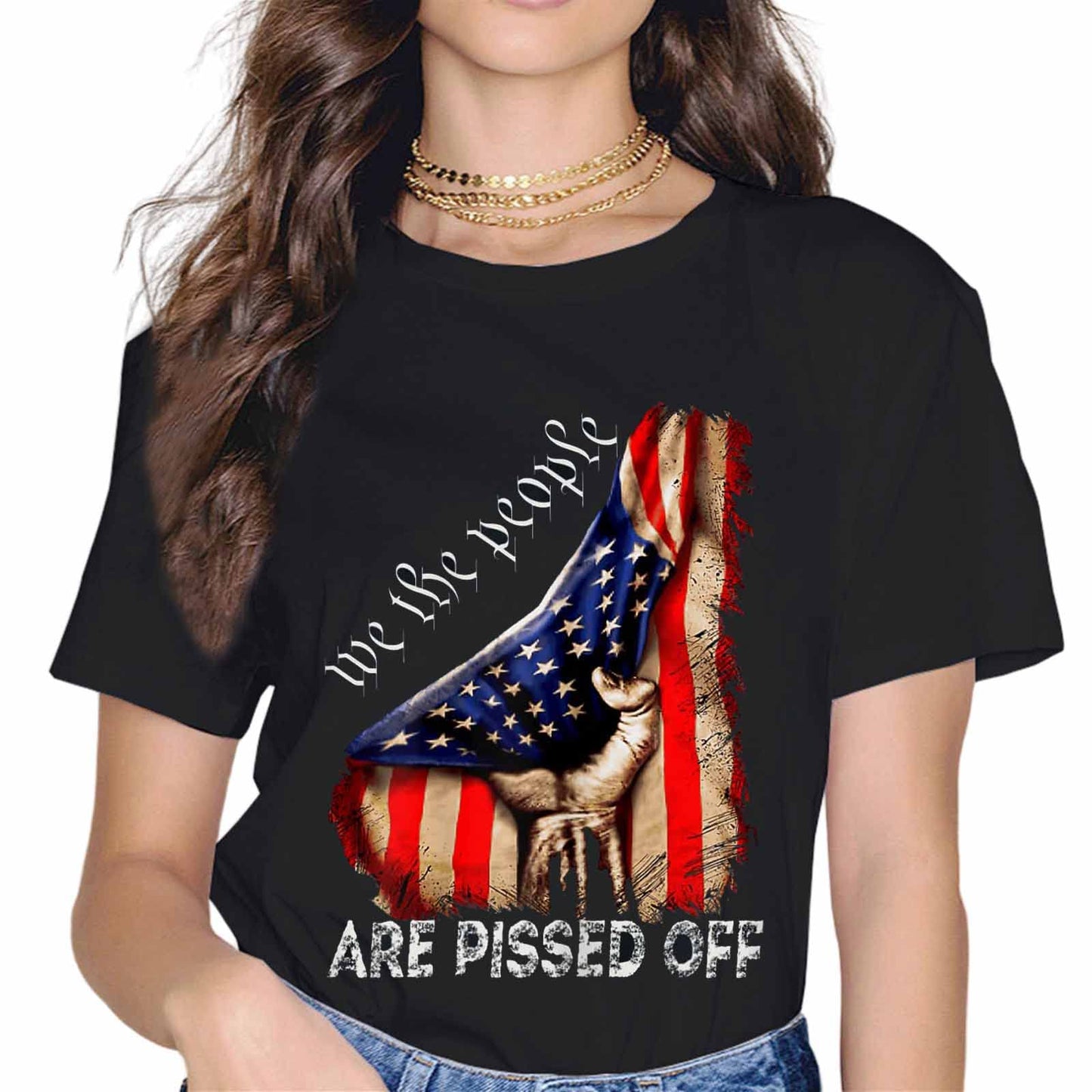 We The People are Pissed Off Vintage US America Flag T-Shirt