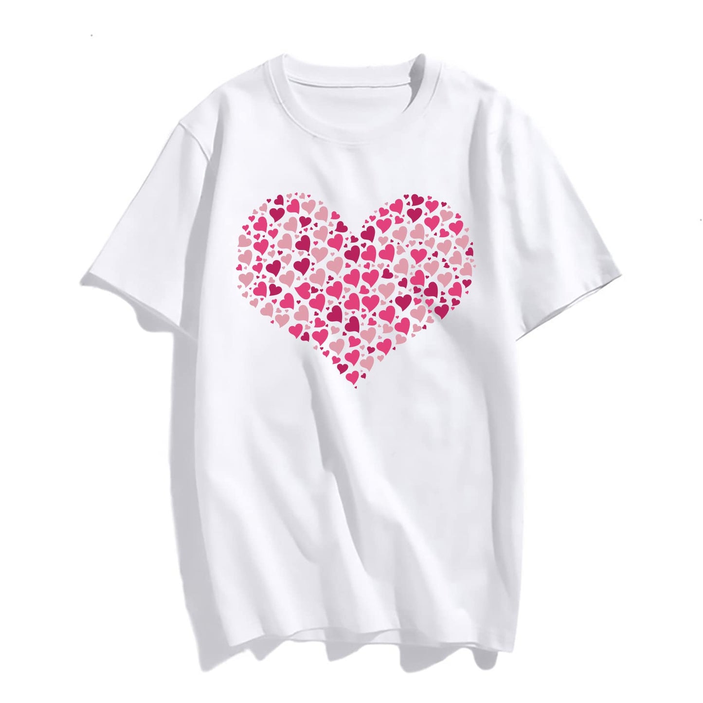 noozuo Small Heart-Shaped Pattern to Form A Heart Women's Crew Neck T-Shirt