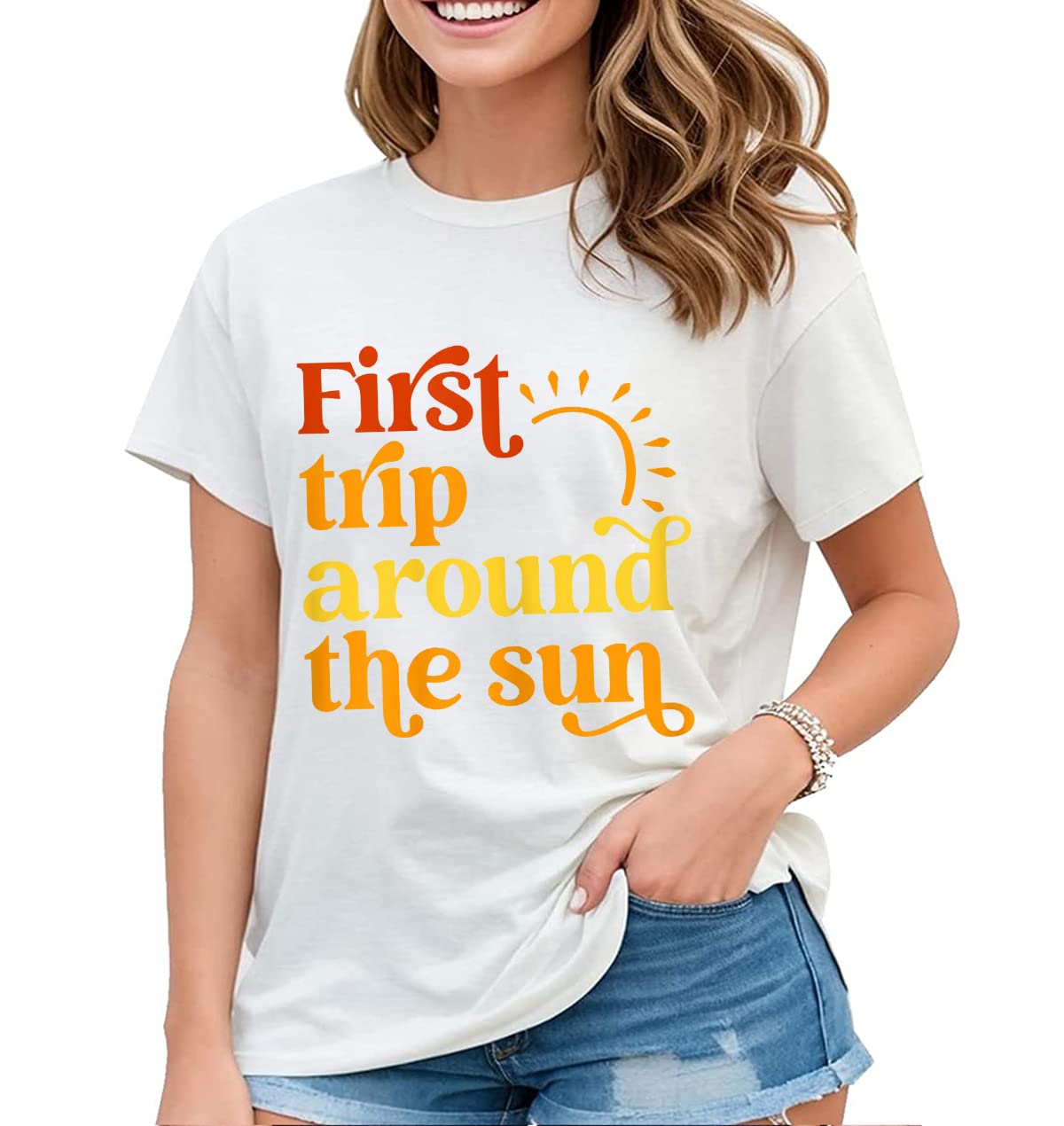 Womens Sunshine Graphic Shirt Funny Summer Short Sleeve O-Neck Tops
