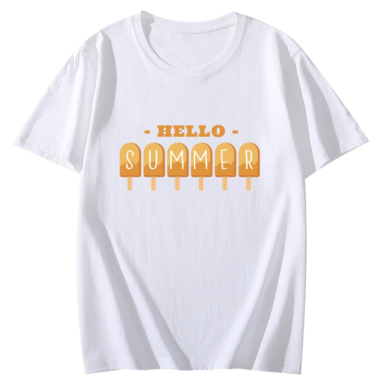 Hello Summer Short Sleeve Comfort Tops T-Shirts for Women