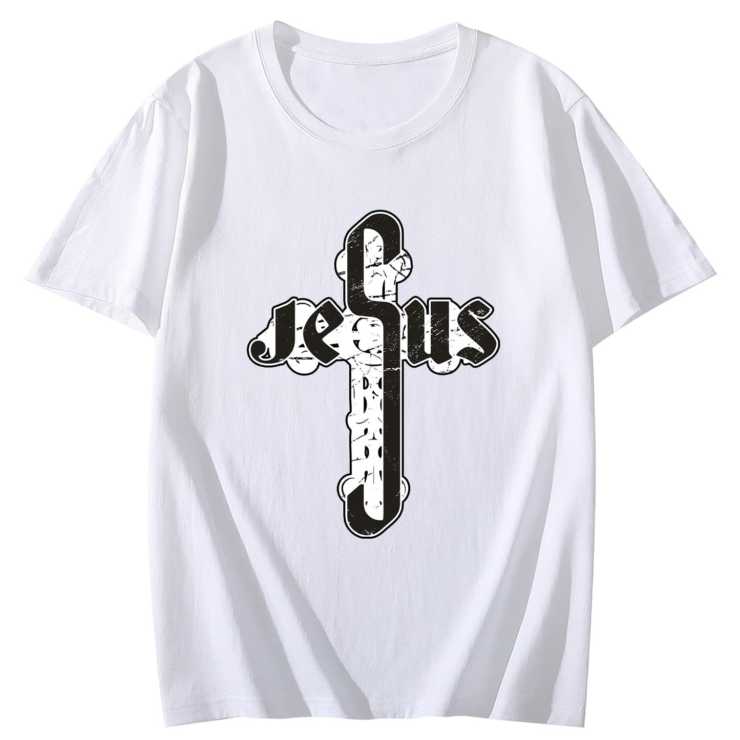 Jesus Cross Short Sleeve Comfort Tops T-Shirts for Women
