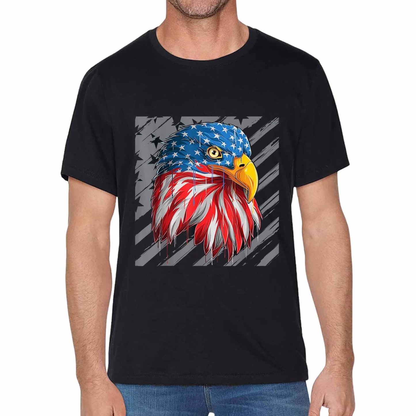 Patriotic Eagle T-Shirt 4th of July USA American Flag T-Shirt