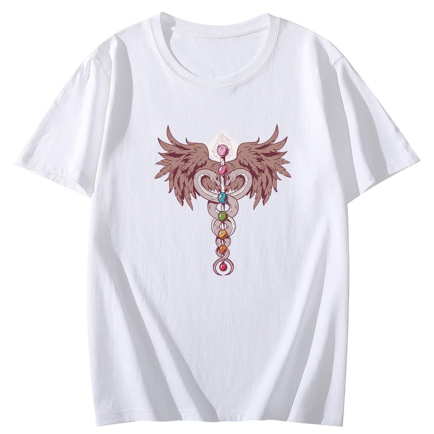 Chacras Yoga Short Sleeve Comfort Tops T-Shirts for Women