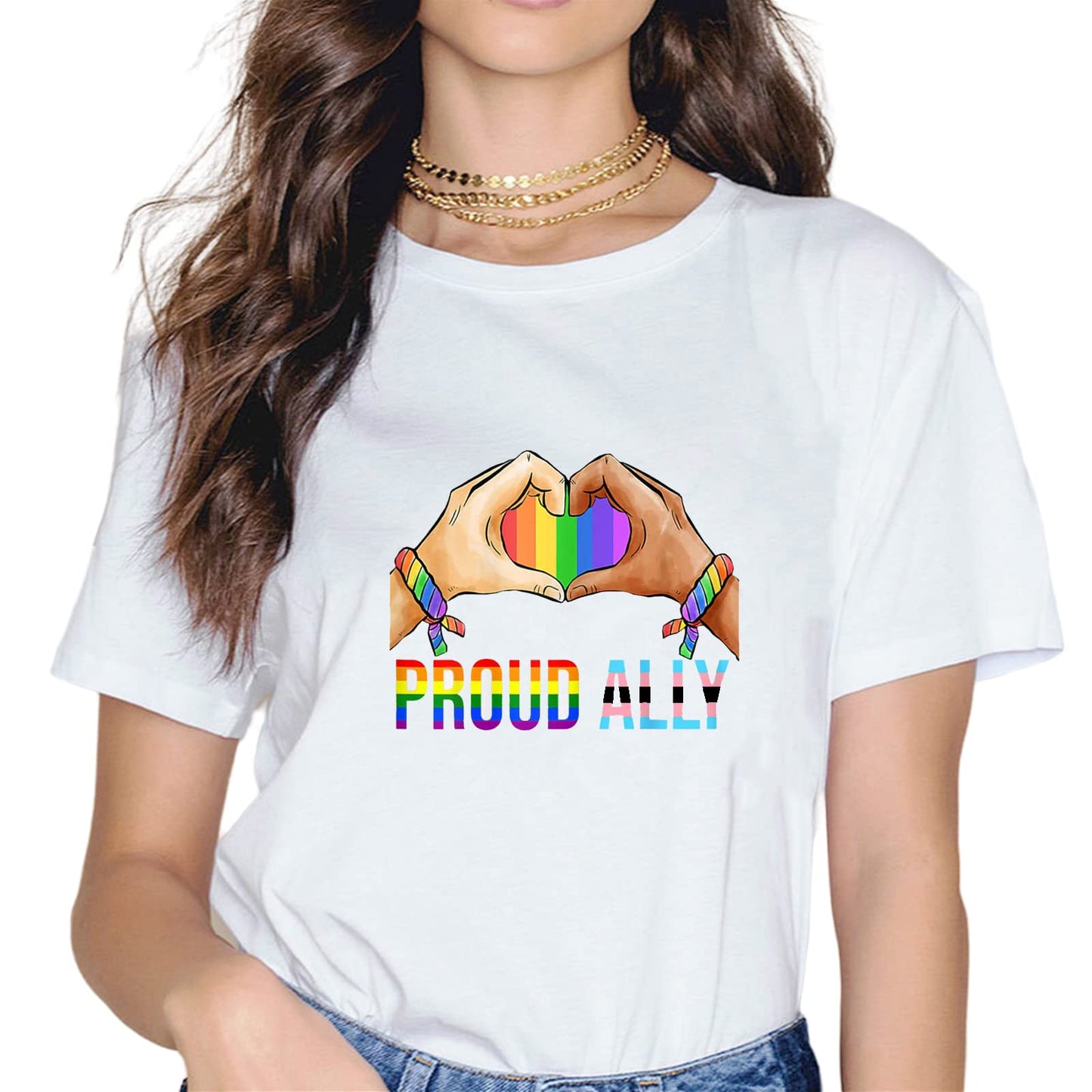 LGBT Flag Pride Month Transgender Rainbow Fashion Short Sleeve Casual Round Neck Gifts T-Shirt
