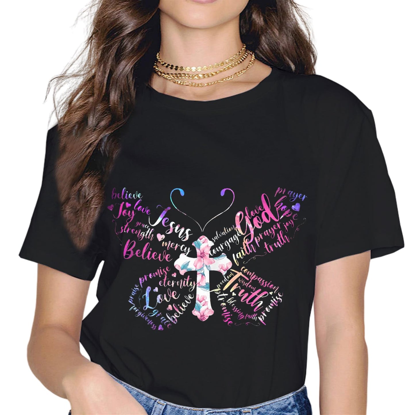 Butterfly Faith T-Shirt-Religion Graphics