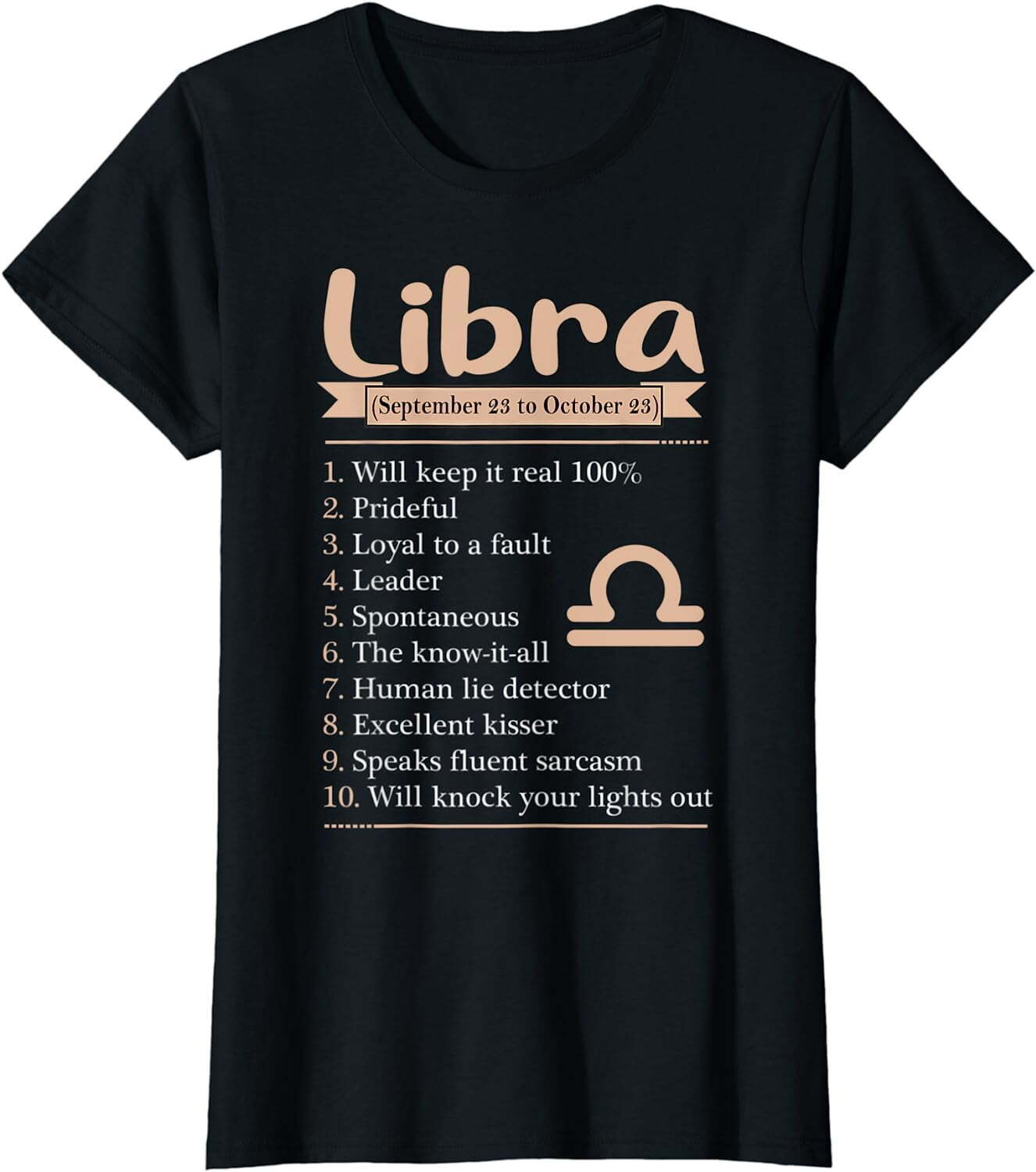 Libra Zodiac Sign Astrology Shirt September October Birthday T-Shirt