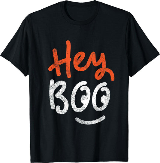 Cute Hey Boo Halloween Ghost Top For Women T-Shirt