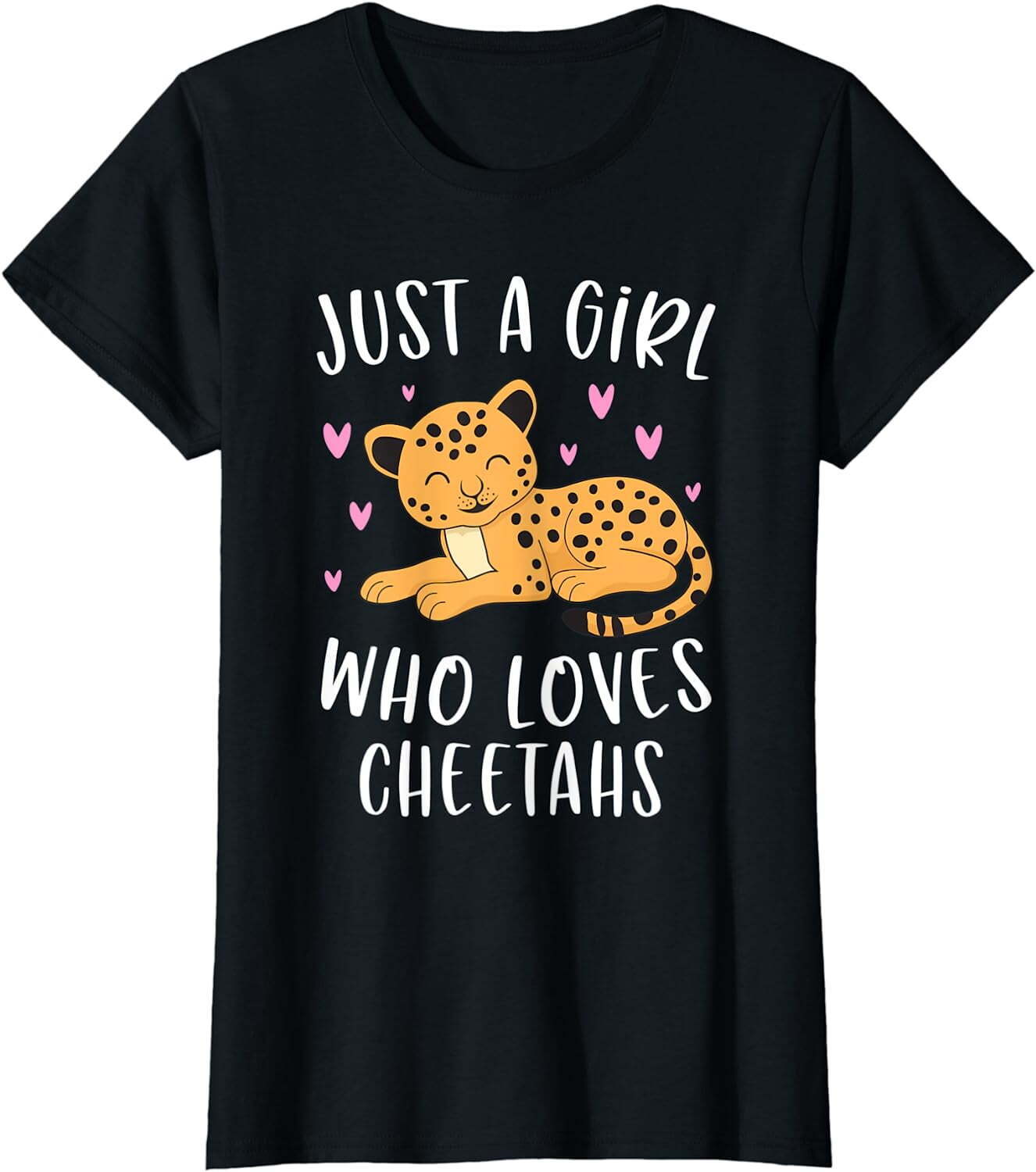 Cute Cheetah Shirt For Girls Just A Girl Who Loves Cheetahs T-Shirt