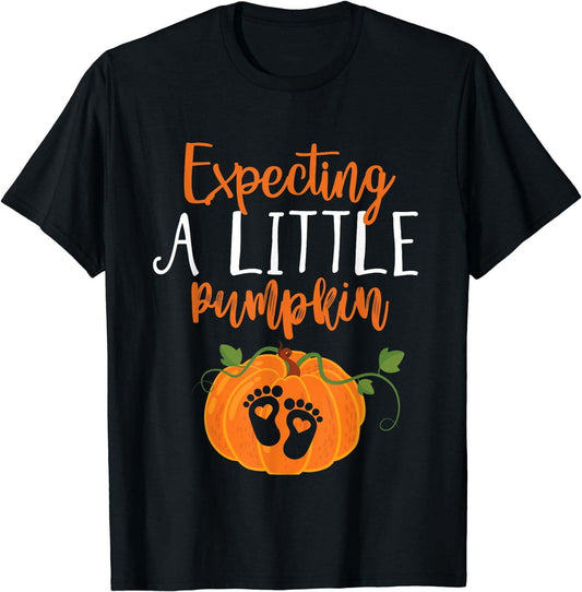 Halloween Pregnancy Shirt Mom To Be Expecting Little Pumpkin T-Shirt For Women