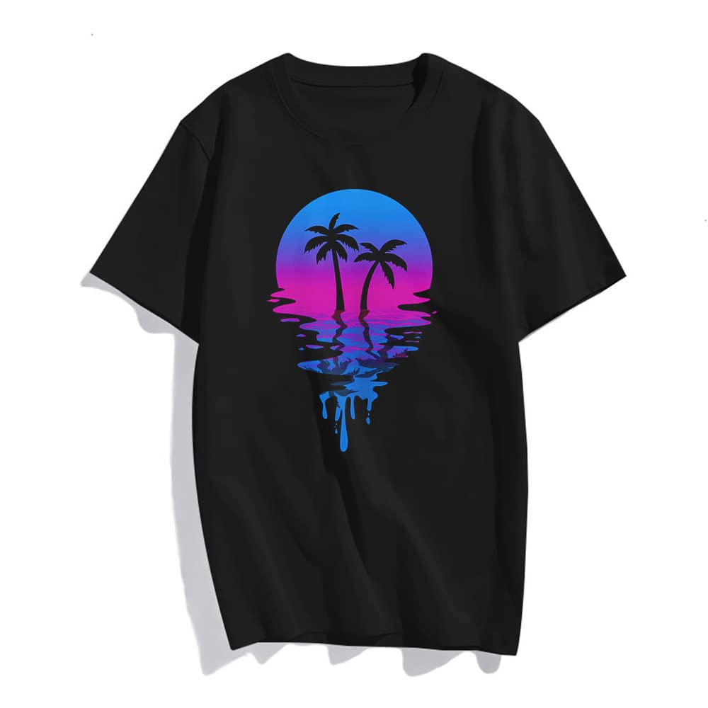 Sunset Beach Tropical Palm Tree Sunny T-Shirt