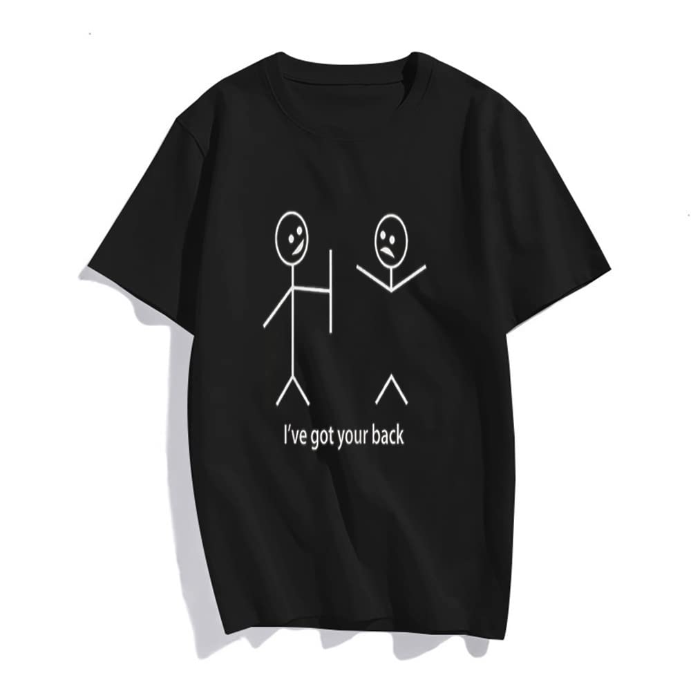 I Got Your Back Stick Figure Graphic Friendship T-Shirt for Women