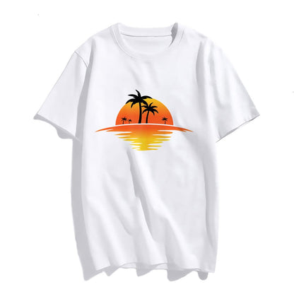 Sunset Beach Tropical Palm Tree Sunny T-Shirt