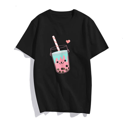 Sassalilly Bubble Tea Bubble Cartoon Kawaii Shirt Besties Best Friends T-Shirt