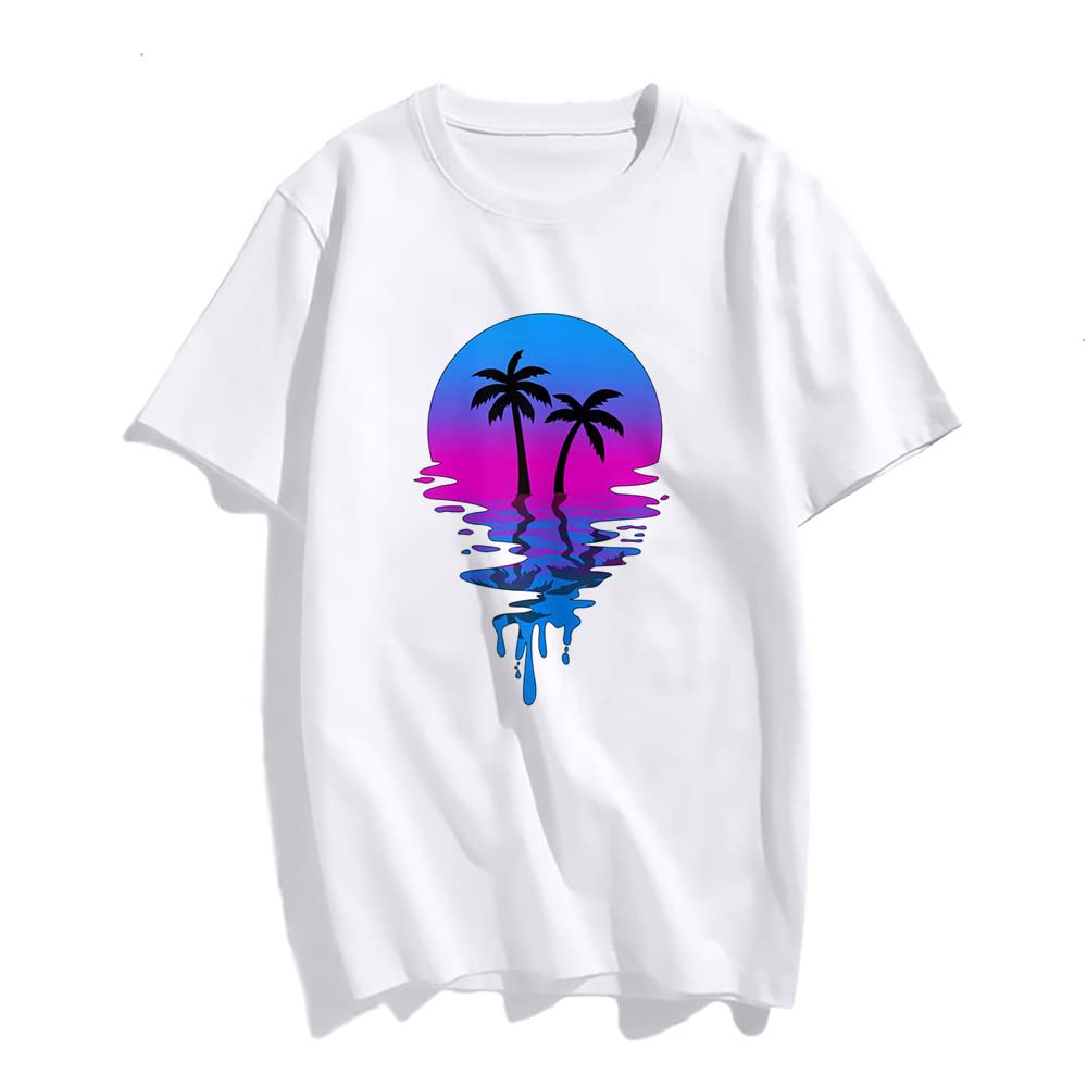 Sunset Beach Tropical Palm Tree Sunny T-Shirt