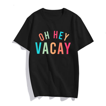 Women Fashion Vacation Summer Travel Traveling Mode Casual T-Shirt