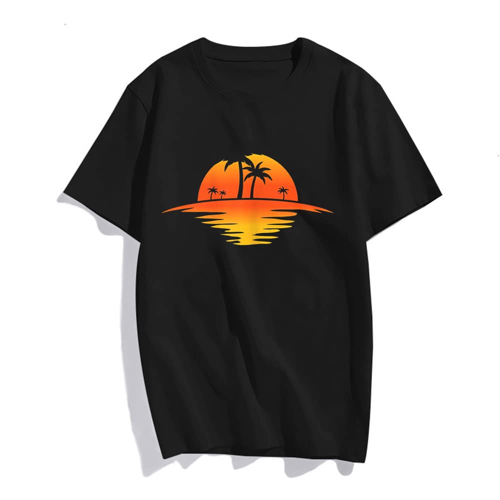 Sunset Beach Tropical Palm Tree Sunny T-Shirt