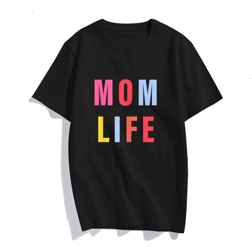 Mom Life Messy Bun Tie Dye Bandana Mothers Day T-Shirt