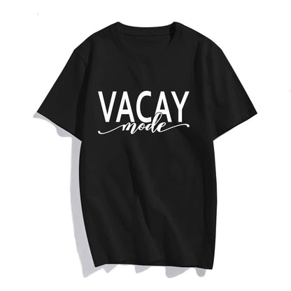 Women Fashion Vacation Summer Travel Traveling Mode Casual T-Shirt