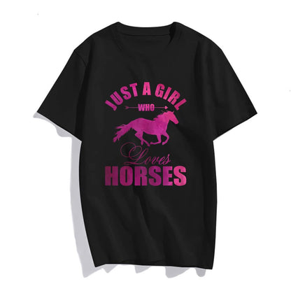 Horse Graphic Just A Girl Who Loves Horses T-Shirt