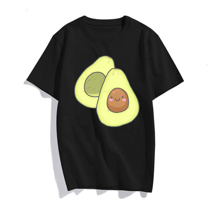 Womens Lovely Avocado Graphic Short Sleeve T Shirts for Women Summer Tops Teen Girl Clothes