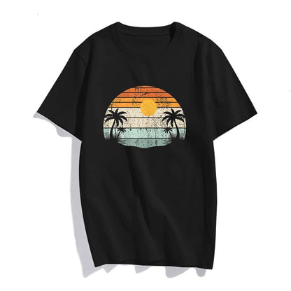 Sunset Beach Tropical Palm Tree Sunny T-Shirt