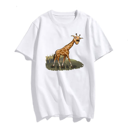 Womens Funny Giraffe Graphic Short Sleeve T Shirts for Women Summer Tops Teen Girl Clothes