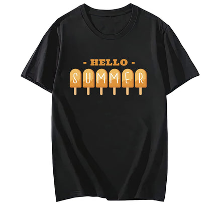 Hello Summer Short Sleeve Comfort Tops T-Shirts for Women