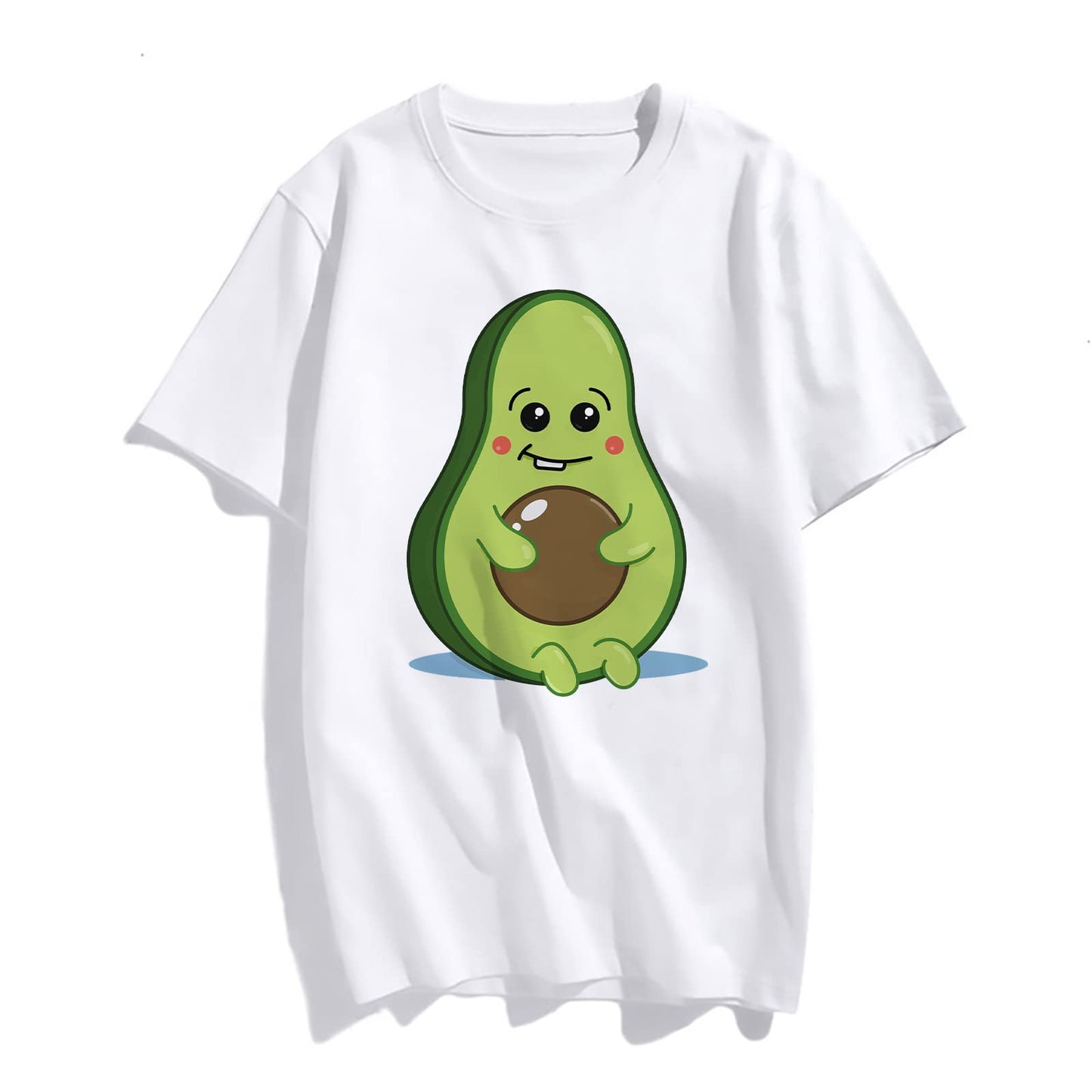 Womens Short Sleeve T Shirts Lovely Avocado Graphic for Women Summer Tops Teen Girl Clothes