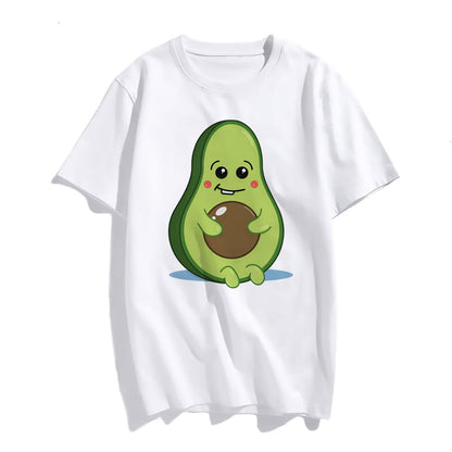 Womens Short Sleeve T Shirts Lovely Avocado Graphic for Women Summer Tops Teen Girl Clothes