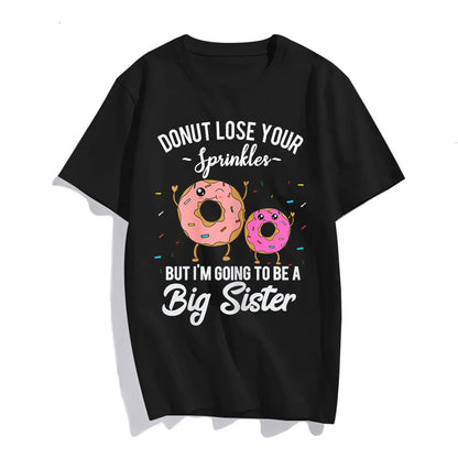 I'm Going to Be a Big Sister Donut Reveal T-Shirt Women Tops