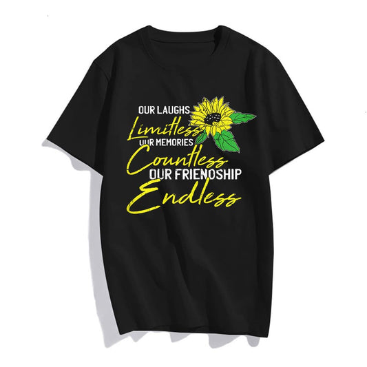 Sassalilly Womens Friendship Best-Friend Cute Sunflower Bestie BFF Matching T-Shirt