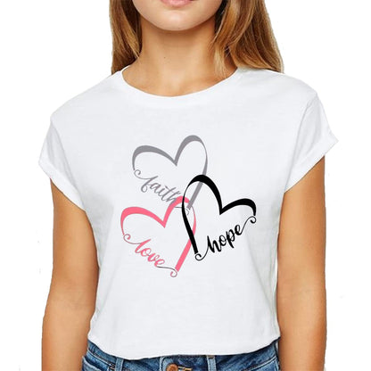 Heart Graphic Love Faith T-Shirt - Embrace Summer Vibes