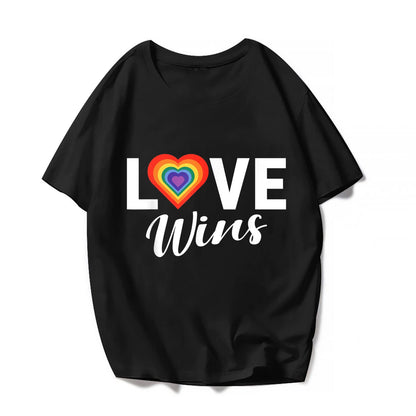 Love Pattern Rainbow T Shirt - LGBTQ Graphics