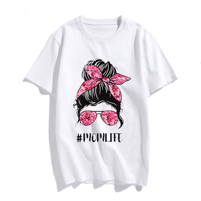 Sassalilly Classy Mom Life Messy Bun T-Shirt