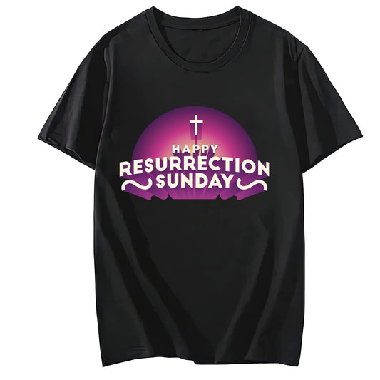 Happy Easter 3-D Letterhead Short Sleeve Comfort Tops T-Shirts for Women