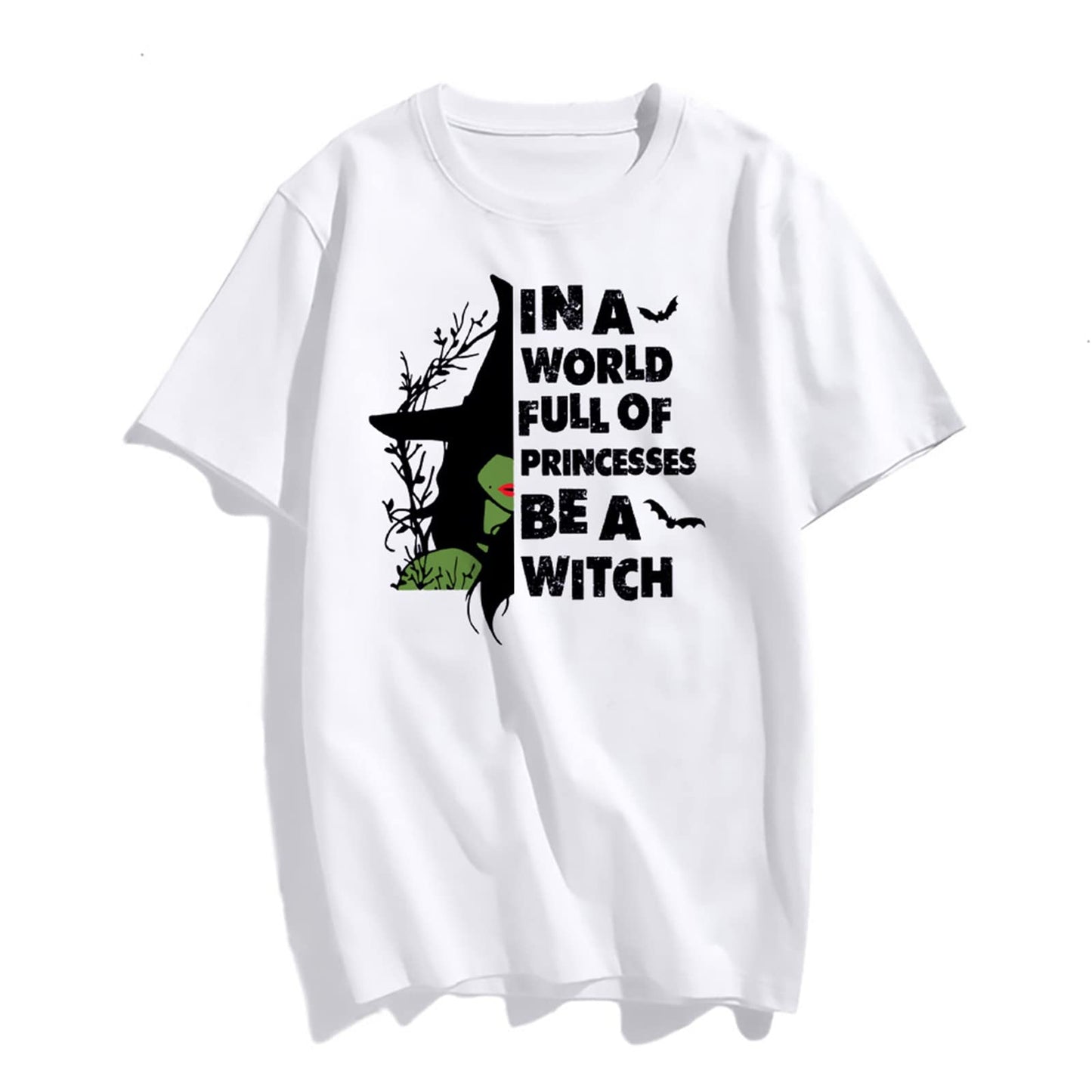 Halloween Witch Print Female Short Sleeve Graphic Fashion Summer T Shirt Women