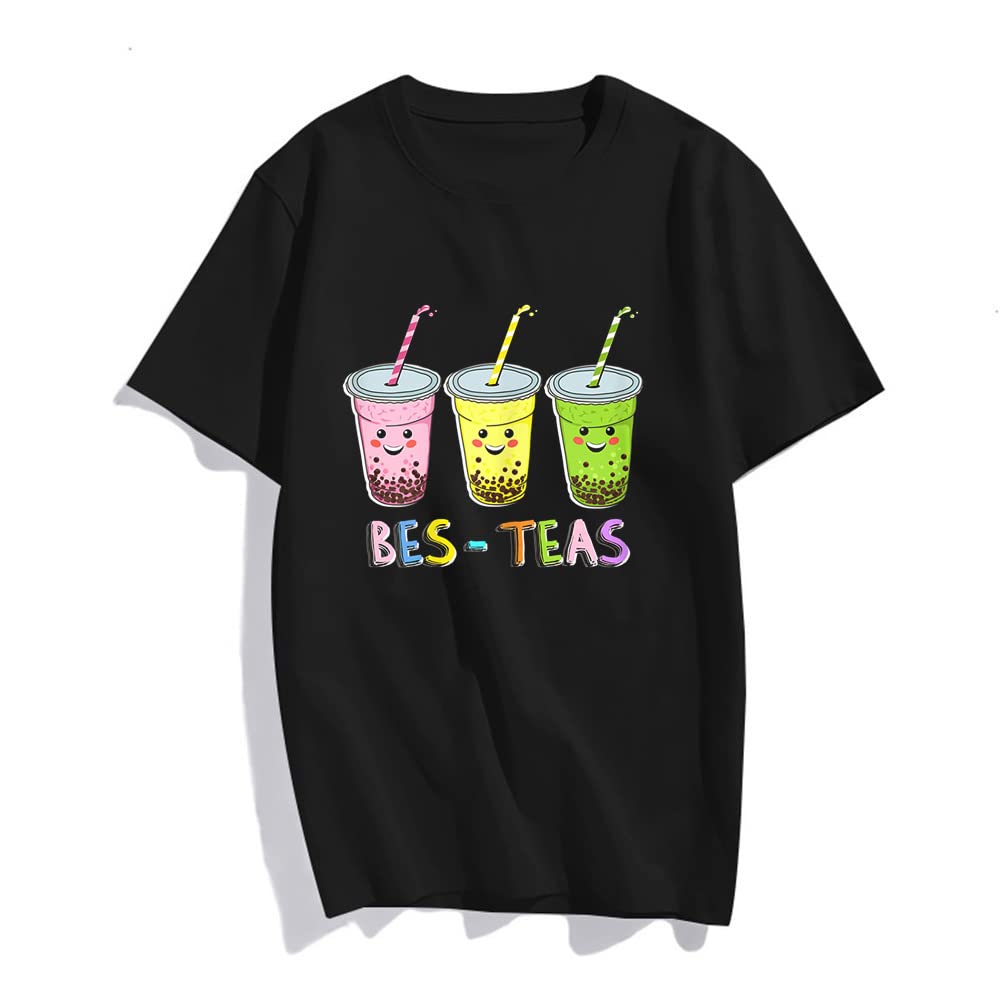 Sassalilly Bubble Tea Bubble Cartoon Kawaii Shirt Besties Best Friends T-Shirt