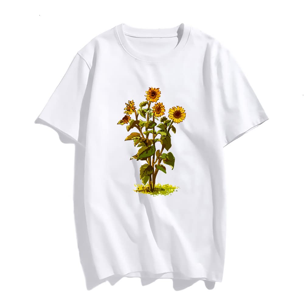 Sunflower T Shirts for Women T-Shirt Cute Graphic Tops Tshirt Womens