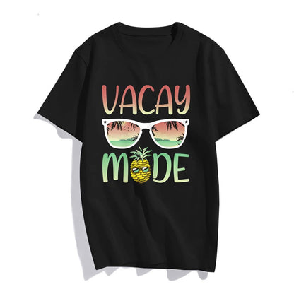 Women Fashion Vacation Summer Travel Traveling Mode Casual T-Shirt