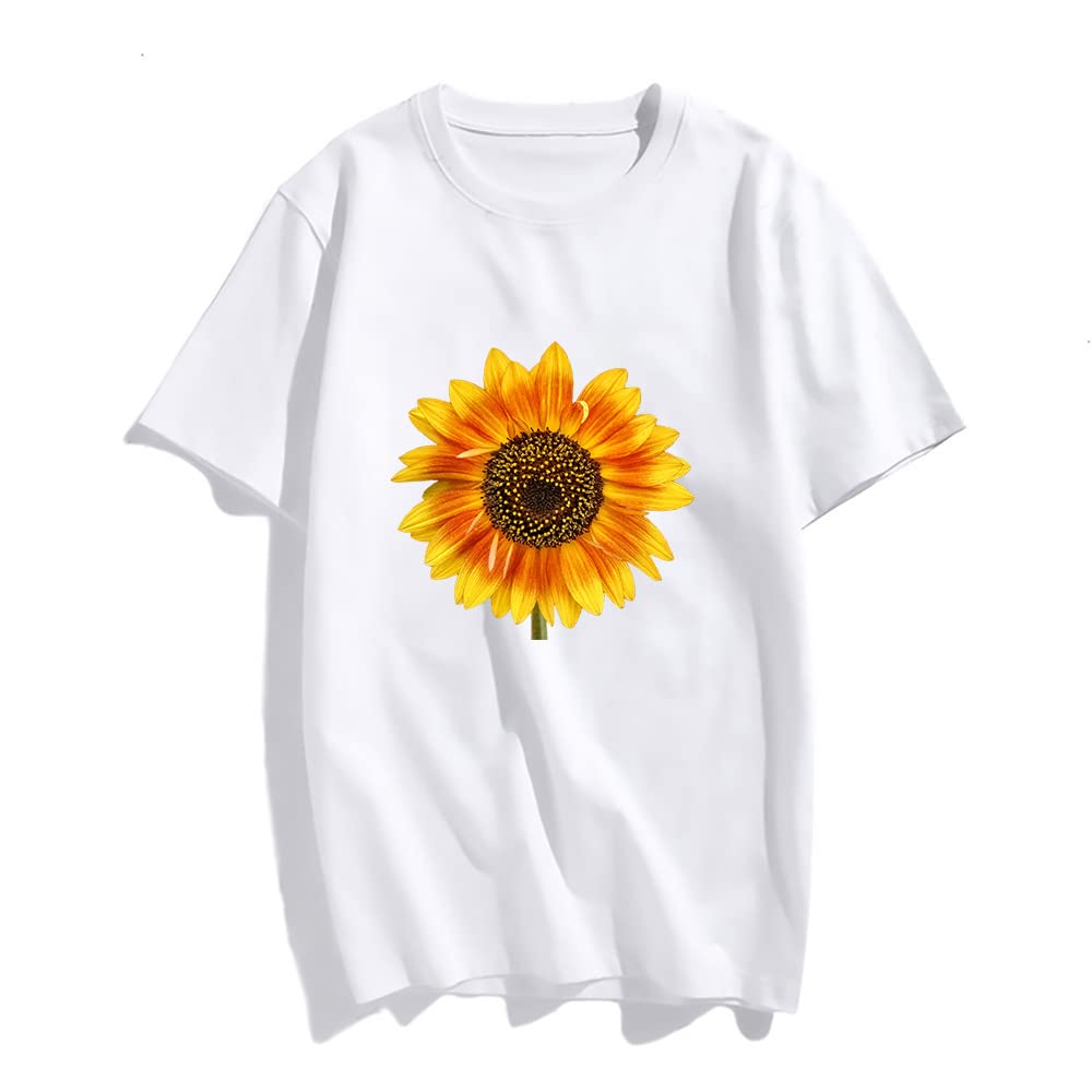 Sunflower T Shirts for Women T-Shirt Cute Graphic Tops Tshirt Womens