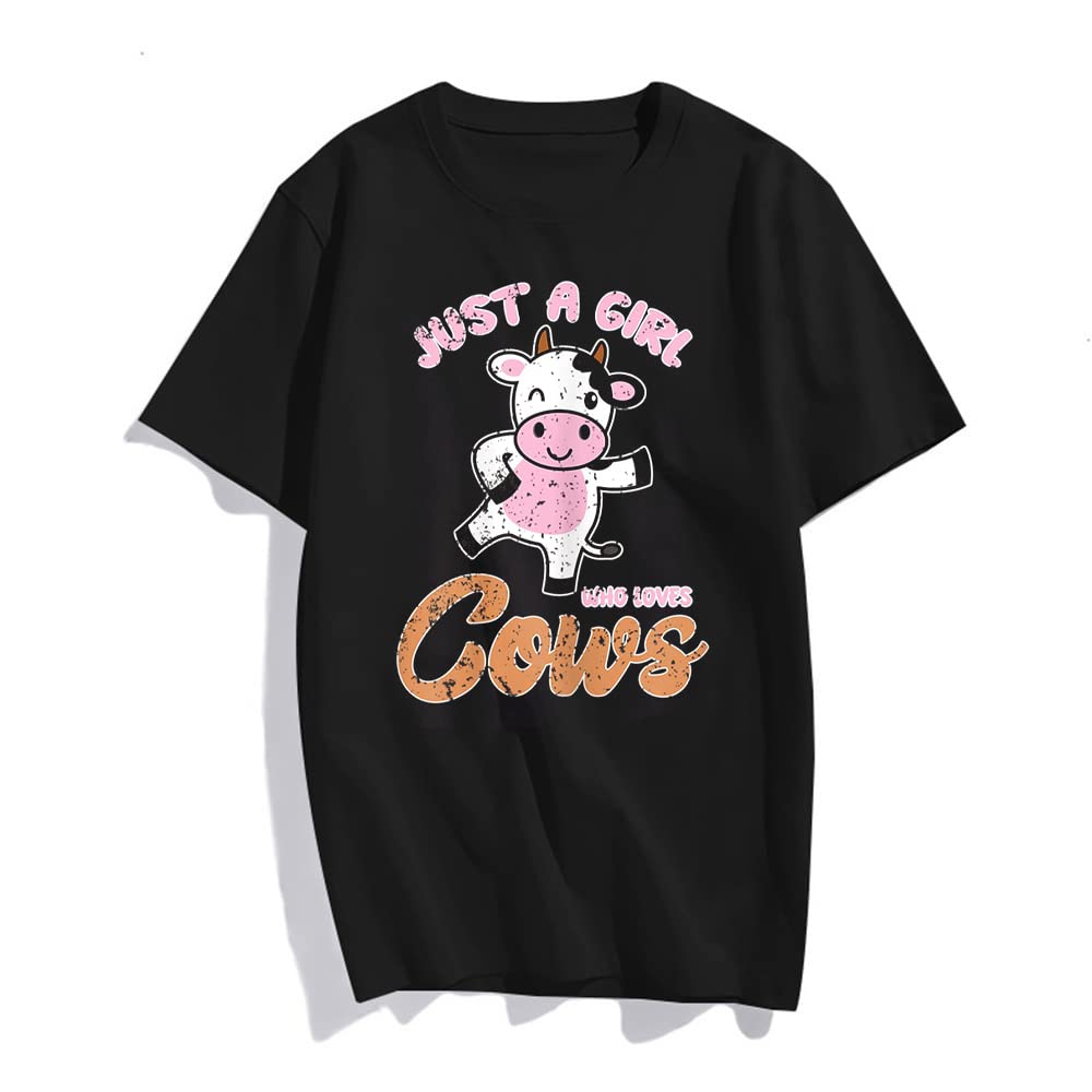 "Just A Girl Who Loves Cows" Women's T-Shirt - Celebrate Your Farming Spirit