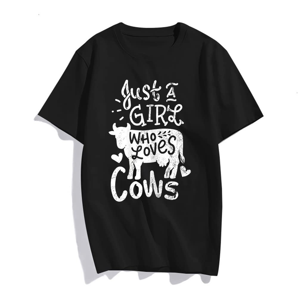 "Just A Girl Who Loves Cows" Women's T-Shirt - Celebrate Your Farming Spirit