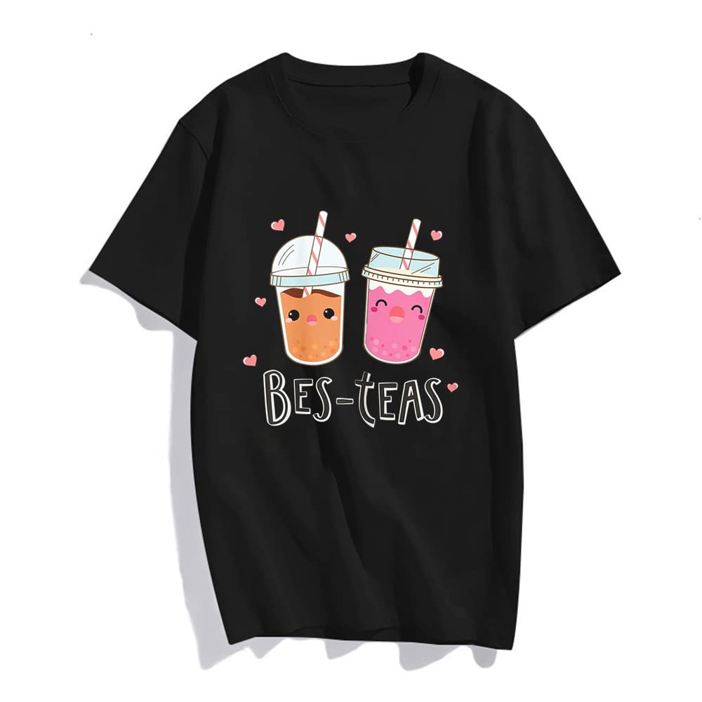 Sassalilly Bubble Tea Bubble Cartoon Kawaii Shirt Besties Best Friends T-Shirt