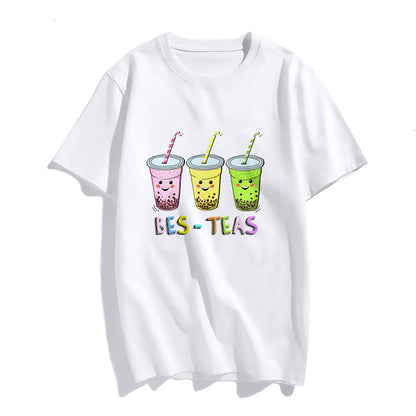 Sassalilly Bubble Tea Bubble Cartoon Kawaii Shirt Besties Best Friends T-Shirt