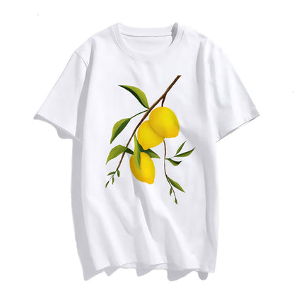 Women Lemon Graphics T-Shirt Fashion Casual Short-Sleeved Tops Teens Girl Clothes