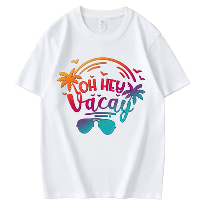 Vacay Graphic T-Shirt for Women Coconut Sunglasses Beach Summer Casual Short-Sleeved Tops