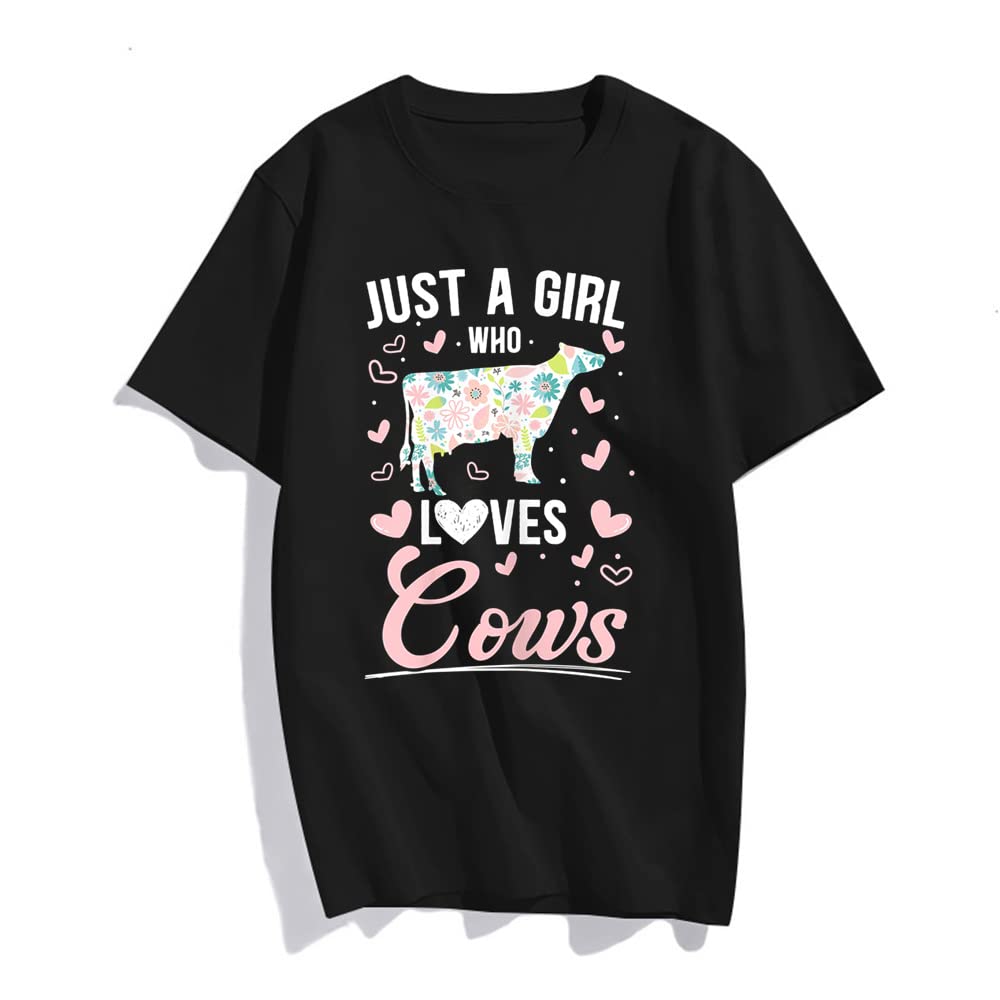 "Just A Girl Who Loves Cows" Women's T-Shirt - Celebrate Your Farming Spirit