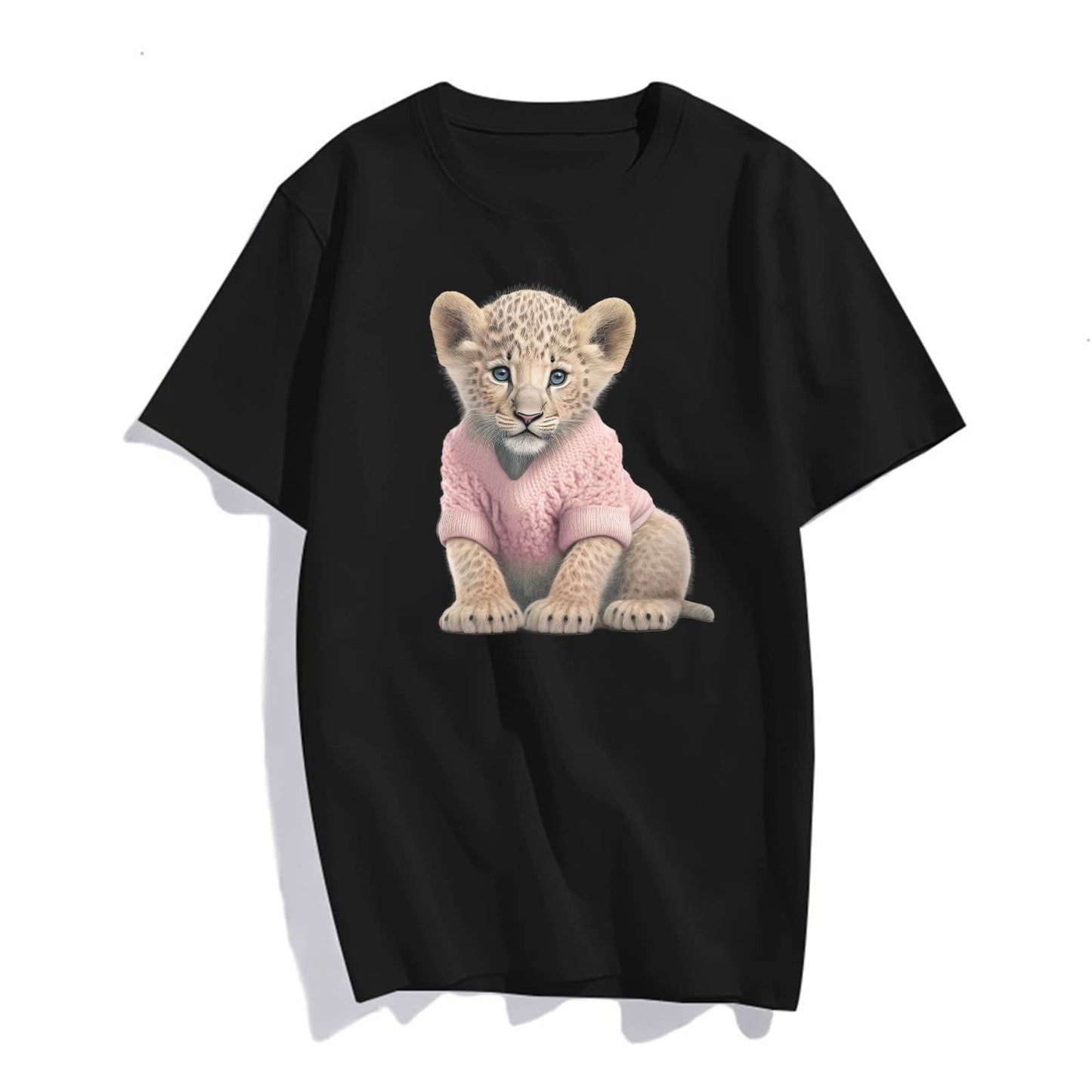 Cute Little Lion Print Women's Casual T-Shirt